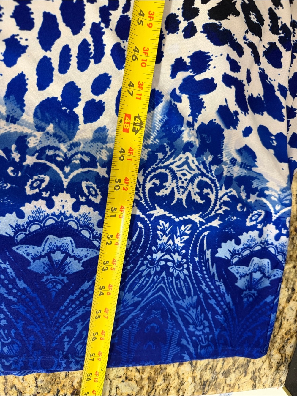 Cache Blue Leopard Paisley Print Halter Keyhole Maxi Dress Size M - Picture 9 of 9